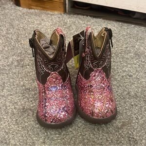 Roper Baby Girl Pink Glitter Cowboy Boots Size 1/newborn